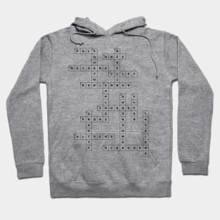 (1954MOG) Crossword pattern with words from a famous 1954 science fiction book. Hoodie